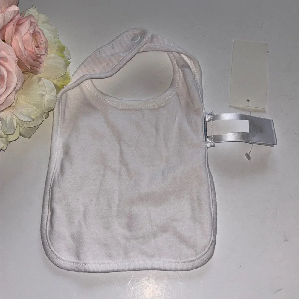 RALPH LAUREN Pony Cotton Interlock Bib Essentials Pink and White Striped BIB 2
